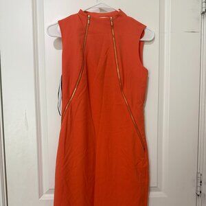 calvin klein orange work dress